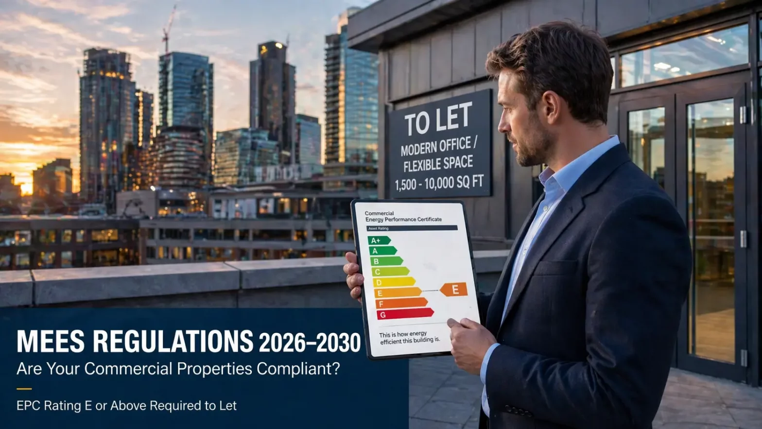 commercial property landlord reviewing EPC rating for MEES compliance in London