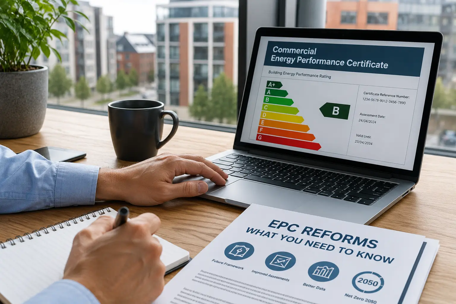 commercial property owner reviewing government EPC reforms and energy performance certificate in London