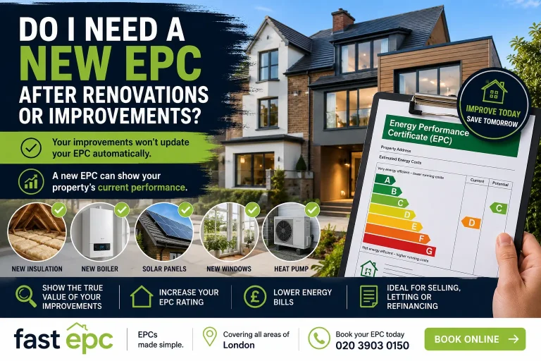 EPC assessment after property renovations and energy improvements in London